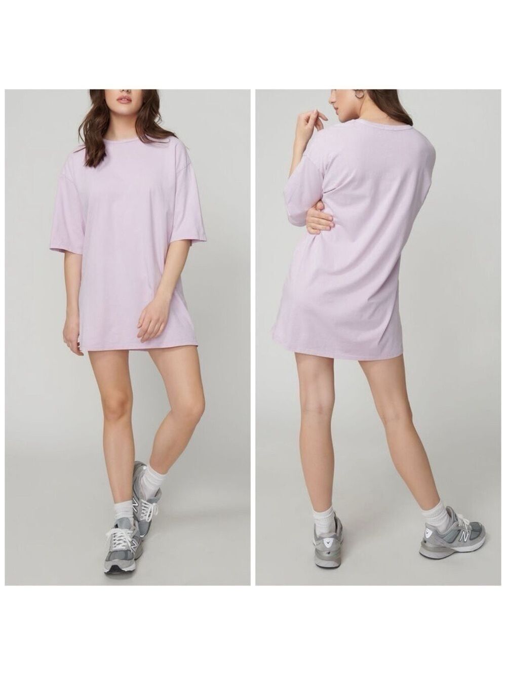 Garage Jamie Lilac Oversized Drop Shoulder T-Shirt Mini Dress